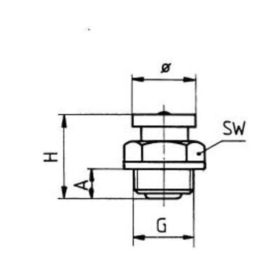 Flachschmiernippel M22 G 1/4", hohe Form 22 mm Kopf, SW 22, DIN 3404, Form A, Stahl verzinkt