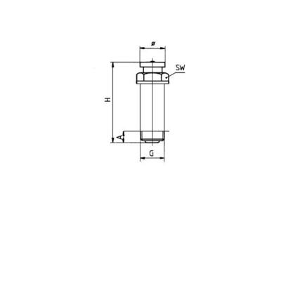 Flachschmiernippel M6 G 1/8", hohe Ausführung, 16 mm Kopf, SW 17, DIN 3404, Form A, Stahl verzinkt