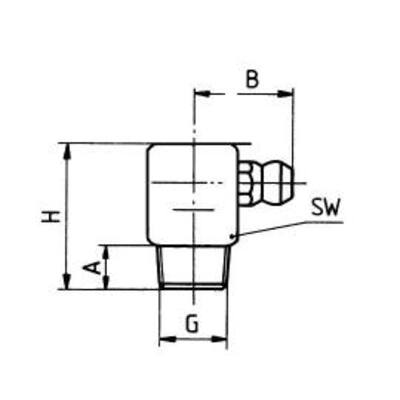 Hydraulik Schmiernippel H3 / S- 6x1 SW 9, DIN 71412, Form C - 90°, Stahl verzinkt, mit Selbstformgewinde