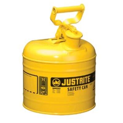 Justrite® Sicherheitskanne mit SWING-Griff, gelb lackiert, Inhalt 9,5 L