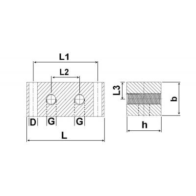 Nippelblock Stahl verzinkt, 1 Anschluss, G 1/8", mit T-Bohrung