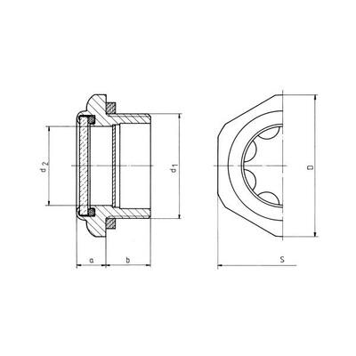 Ölaugen mit Sechskantkörper aus Leichtmetall, ohne Reflektor, mit Naturglas neue Ausführung