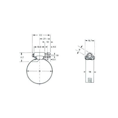 Schlauchklemme, sämtl.Teile aus Edelstahl, 34-57 mm (neu 27-54 mm)